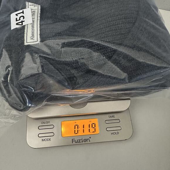 Abercrombie & Fitch Sweater Women L Gray Ribbed Knit Moose Logo Cropped Boxy - Picture 9 of 9